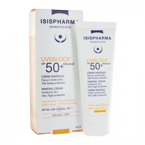 Isispharma UVEblock Creme Minerale spf50+ Mineral | 40ml H&O Parapharmacie - Algérie