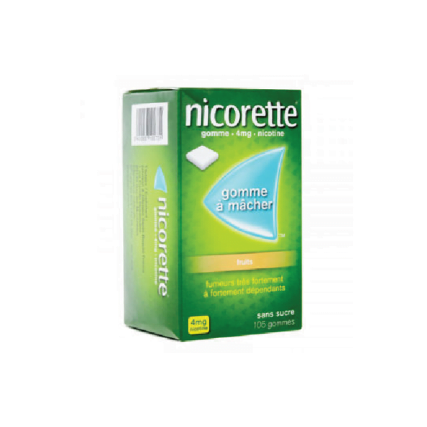 Nicorette Fruits Gomme à mâcher 4mg sans sucre 105gomme H&O Parapharmacie - Algérie