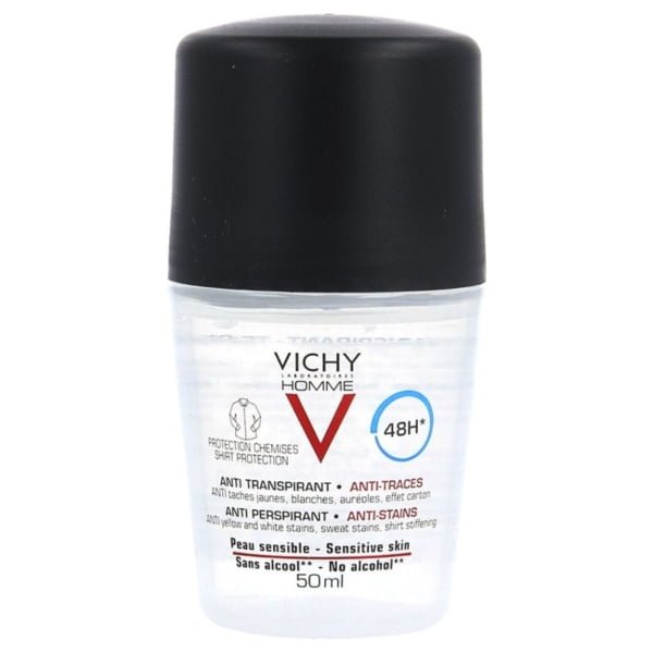 Vichy Homme Déodorant Anti-Transpirant 48h Roll On 50ml H&O Parapharmacie - Algérie