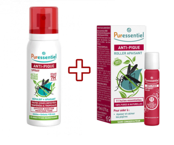 ANTI-MOUSTIQUES SPRAY REPULSIF ET APAISANT 75 ML + BITE STING ANTI STING SOOTHING ROLL PURESSENTIEL H&O Parapharmacie - Algérie