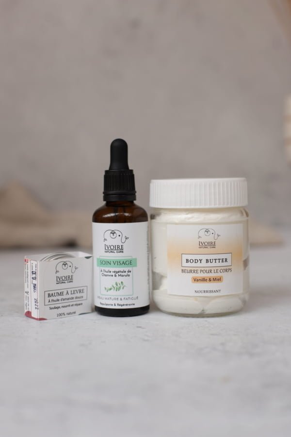 IVOIRE Natural care –  Trio hydratation visage lèvre et corps H&O Parapharmacie - Algérie