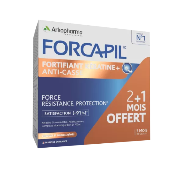 FORCAPIL FORTIFIANT KERATINE + ANTI CASSE  90 CP 3 MOIS H&O Parapharmacie - Algérie