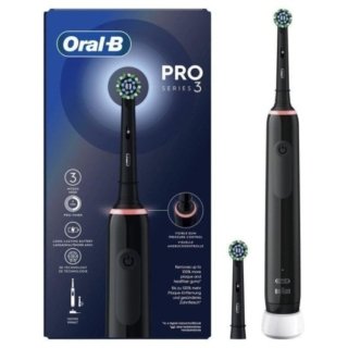 Oral-B Pro 3 Brosse À Dents Électrique Rechargeable Avec 1 Manche Capteur De Pression Et 1 Brossette , Noir, Élimine Jusqu’À 100 % De Plaque Dentaire H&O Parapharmacie - Algérie