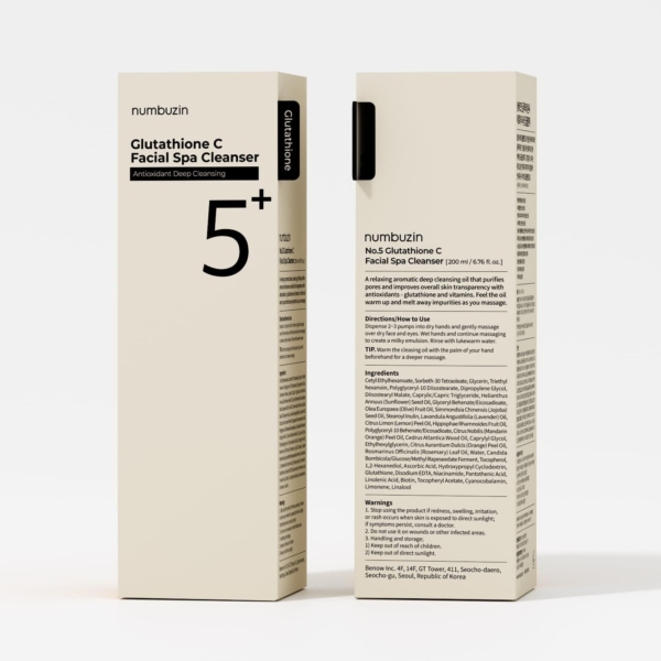 numbuzin No.5+ Glutathione C Facial Spa Cleanser H&O Parapharmacie - Algérie