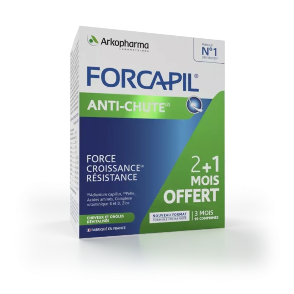 FORCAPIL – Anti-Chute Cheveux & Ongles, 90 comprimés H&O Parapharmacie - Algérie