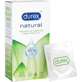 Durex NATURAL – 10 Préservatifs Fins et Lubrifiés à base d’eau H&O Parapharmacie - Algérie