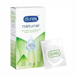 Durex NATURAL – 10 Préservatifs Fins et Lubrifiés à base d’eau H&O Parapharmacie - Algérie