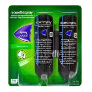 Nicorette spray buccal 1 mg/dose (flacon de 2) H&O Parapharmacie - Algérie Nicorette spray buccal 1 mg/dose (flacon de 2) H&O Parapharmacie - Algérie