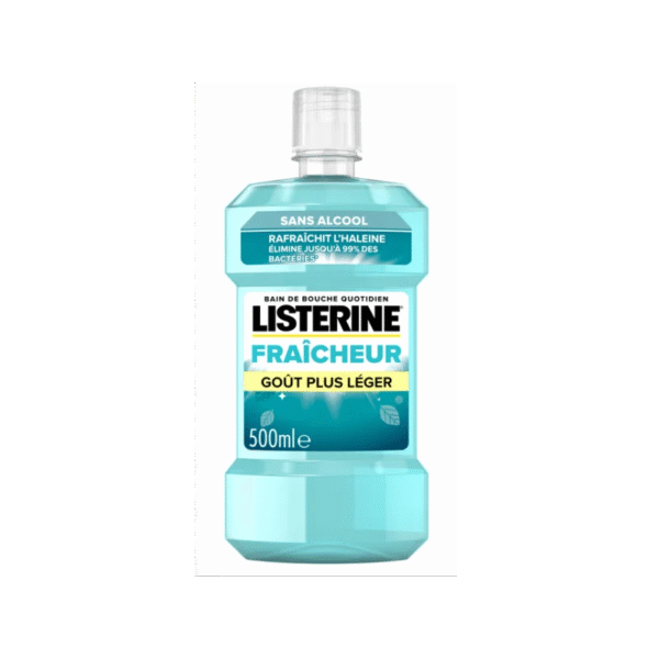Listerine bain de bouche fraicheur goût plus léger 500ml H&O Parapharmacie - Algérie
