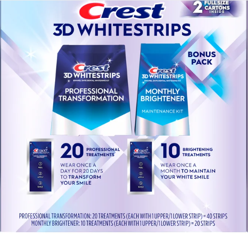 Crest 3D Whitestrips 20 Professional Treatments with 10 Bonus Brightening Treatments H&O Parapharmacie - Algérie Crest 3D Whitestrips 20 Professional Treatments with 10 Bonus Brightening Treatments H&O Parapharmacie - Algérie