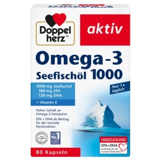 Doppelherz Omega-3 huile de poisson de mer 1000 mg 80 gélules H&O Parapharmacie - Algérie