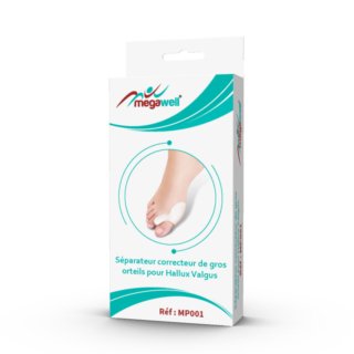 Megawell MP001 SÉPARATEUR CORRECTEUR DE GROS ORTEILS pour hallux valgus H&O Parapharmacie - Algérie