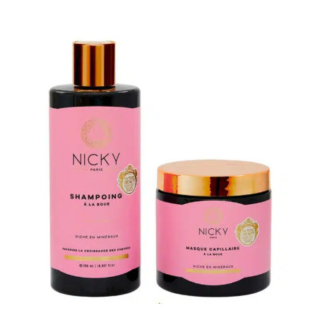Nicky Paris GAMME BOUE Shampooing + Masque 500ML + 500ML H&O Parapharmacie - Algérie