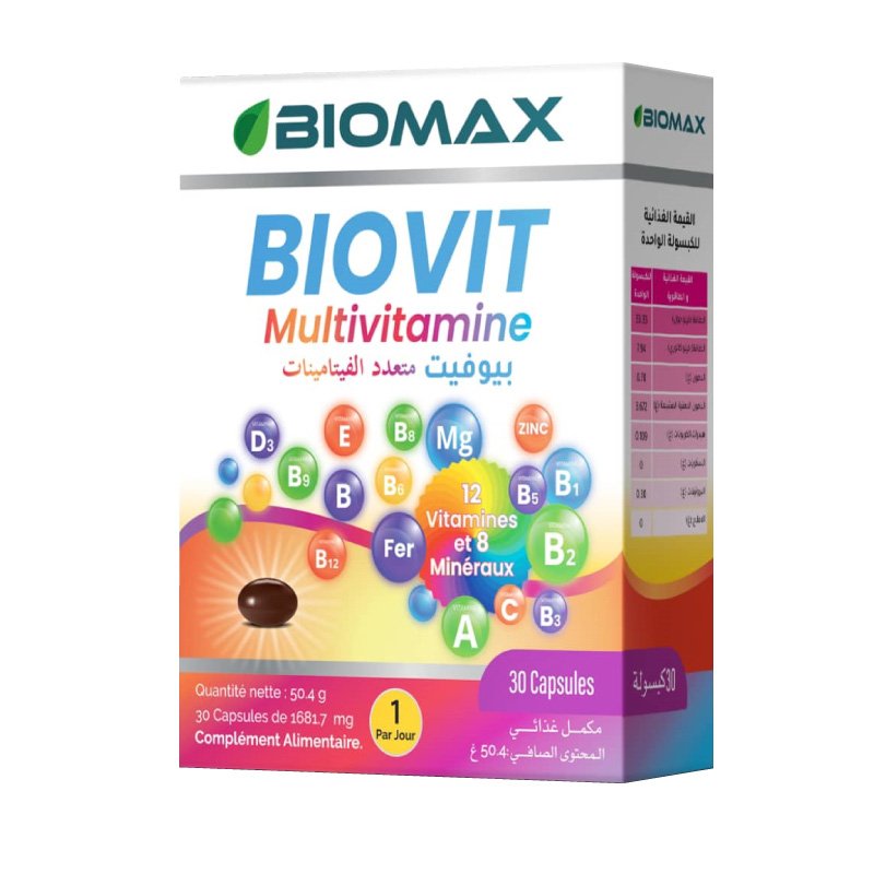 BIOMAX BIOVIT Multivitamine 30 CPS H&O Parapharmacie - Algérie BIOMAX BIOVIT Multivitamine 30 CPS H&O Parapharmacie - Algérie