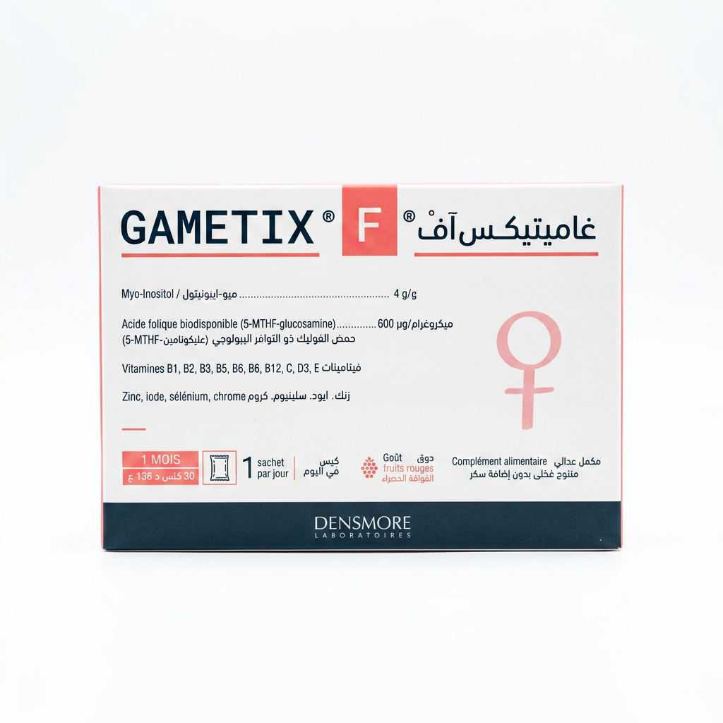 Densmore Laboratoires – Gametix F – Soutien de la fertilité féminine – 30 sachets H&O Parapharmacie - Algérie Densmore Laboratoires – Gametix F – Soutien de la fertilité féminine – 30 sachets H&O Parapharmacie - Algérie