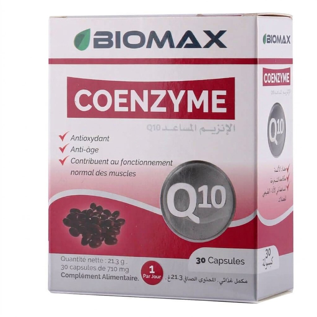 Biomax Coenzyme Q10 30mg – 30 Capsules H&O Parapharmacie - Algérie Biomax Coenzyme Q10 30mg – 30 Capsules H&O Parapharmacie - Algérie
