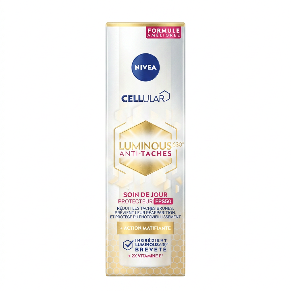 NIVEA – CELLULAR LUMINOUS630 ANTI-TACHES SOIN DE JOUR PROTECTEUR FP550 – Réduit et prévient les taches brunes – Contenance non visible H&O Parapharmacie - Algérie NIVEA – CELLULAR LUMINOUS630 ANTI-TACHES SOIN DE JOUR PROTECTEUR FP550 – Réduit et prévient les taches brunes – Contenance non visible H&O Parapharmacie - Algérie