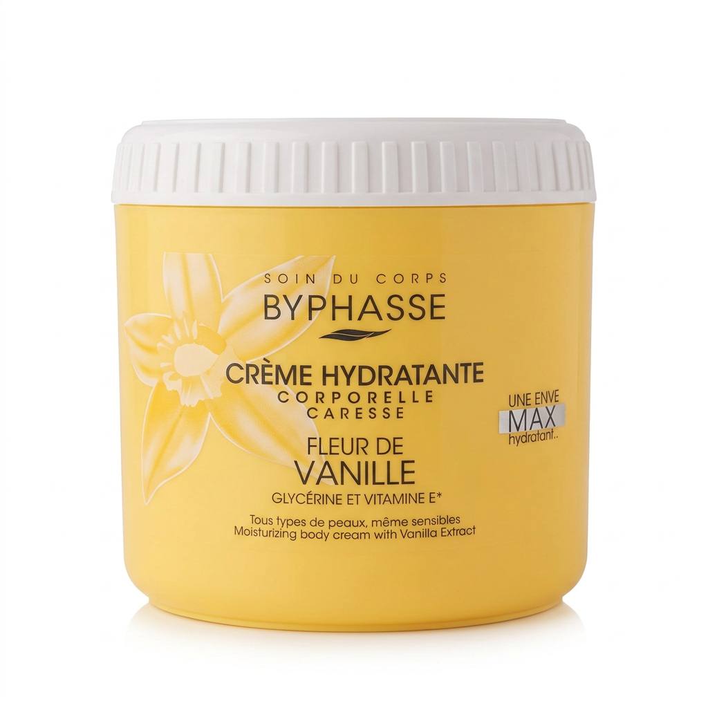 BYPHASSE – CRÈME HYDRATANTE CORPORELLE CARESSE FLEUR DE VANILLE – Hydratation intense – Non visible H&O Parapharmacie - Algérie BYPHASSE – CRÈME HYDRATANTE CORPORELLE CARESSE FLEUR DE VANILLE – Hydratation intense – Non visible H&O Parapharmacie - Algérie