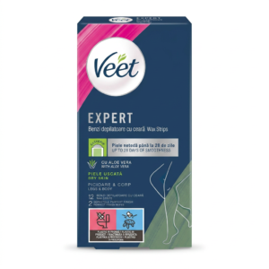 Veet – EXPERT Wax Strips – Épilation longue durée jusqu&rsquo;à 28 jours – 12 bandes de cire, 2 lingettes H&O Parapharmacie - Algérie
