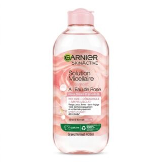 Garnier – Solution Micellaire À l’Eau de Rose – Nettoie, démaquille et ravive l’éclat – 400ml H&O Parapharmacie - Algérie