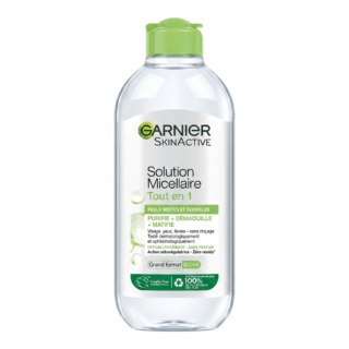 Garnier – Solution Micellaire Tout en 1 – Purifie, démaquille et matifie – 400ml H&O Parapharmacie - Algérie