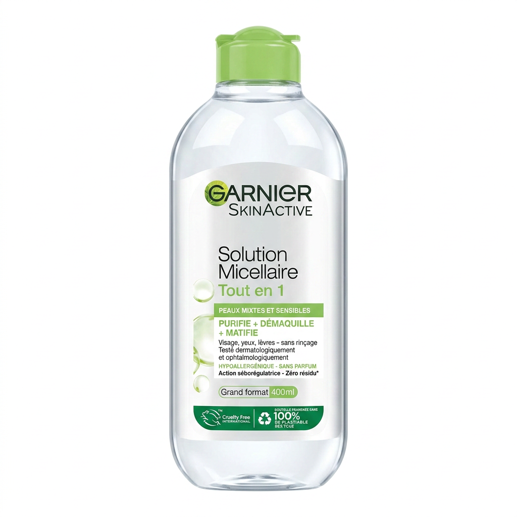 Garnier – Solution Micellaire Tout en 1 – Purifie, démaquille et matifie – 400ml H&O Parapharmacie - Algérie Garnier – Solution Micellaire Tout en 1 – Purifie, démaquille et matifie – 400ml H&O Parapharmacie - Algérie