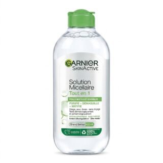 Garnier – Solution Micellaire Tout en 1 – Purifie, Démaquille et Matifie – 400ml H&O Parapharmacie - Algérie
