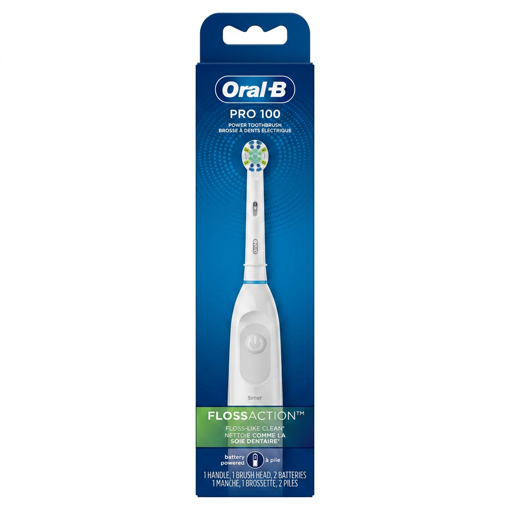 Oral-B – PRO 100 Power Toothbrush – Nettoyage comme le fil dentaire – 1 manche, 1 brossette, 2 piles H&O Parapharmacie - Algérie Oral-B – PRO 100 Power Toothbrush – Nettoyage comme le fil dentaire – 1 manche, 1 brossette, 2 piles H&O Parapharmacie - Algérie