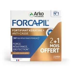 Arko Pharma – FORCAPIL FORTIFIANT KÉRATINE + ANTI-CASSE – Renforce cheveux et ongles – 180 Gélules H&O Parapharmacie - Algérie