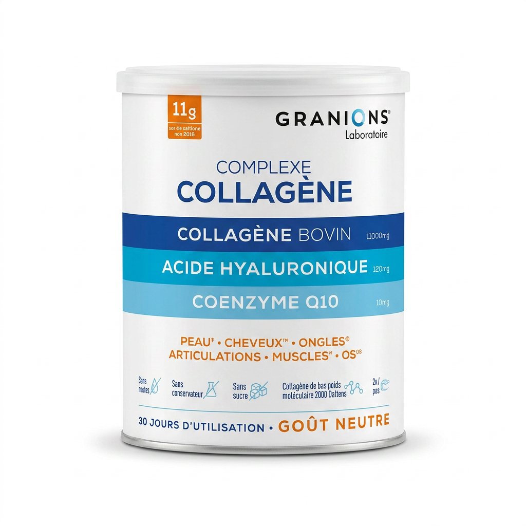GRANIONS – COMPLEXE COLLAGENE – Améliore peau, cheveux, ongles, articulations et os – Non visible H&O Parapharmacie - Algérie GRANIONS – COMPLEXE COLLAGENE – Améliore peau, cheveux, ongles, articulations et os – Non visible H&O Parapharmacie - Algérie