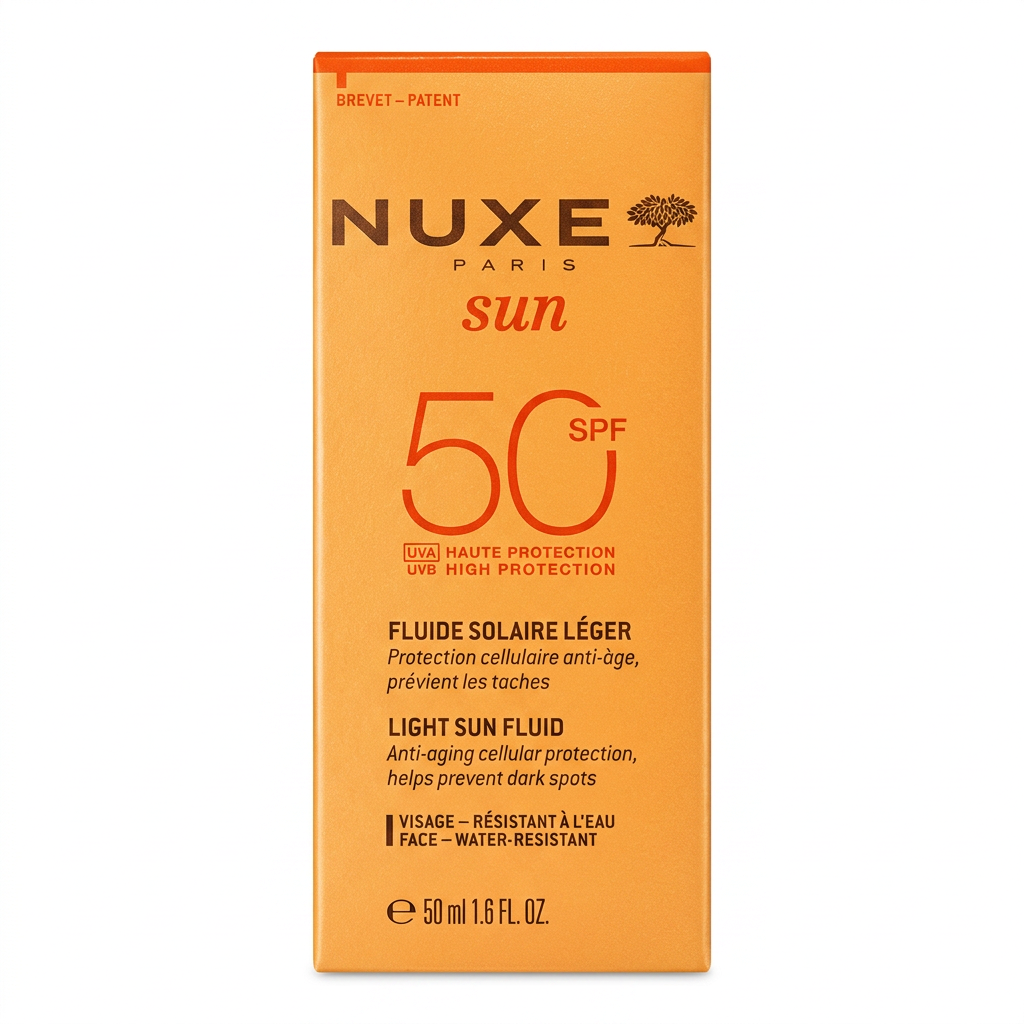 Nuxe – Sun Fluide Solaire Léger SPF 50 – Protection cellulaire anti-âge et anti-taches – 50 ml 1.6 FL. OZ H&O Parapharmacie - Algérie Nuxe – Sun Fluide Solaire Léger SPF 50 – Protection cellulaire anti-âge et anti-taches – 50 ml 1.6 FL. OZ H&O Parapharmacie - Algérie
