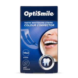 OptiSmile – TEETH WHITENING STRIPS COLOUR CORRECTOR – Blanchiment et correction de la couleur des dents – 14×2 STRIPS H&O Parapharmacie - Algérie
