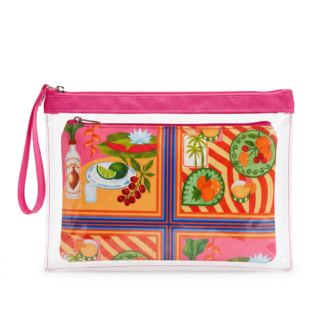 Pochette transparente imprimée fruitée – Accessoire de beauté indispensable H&O Parapharmacie - Algérie