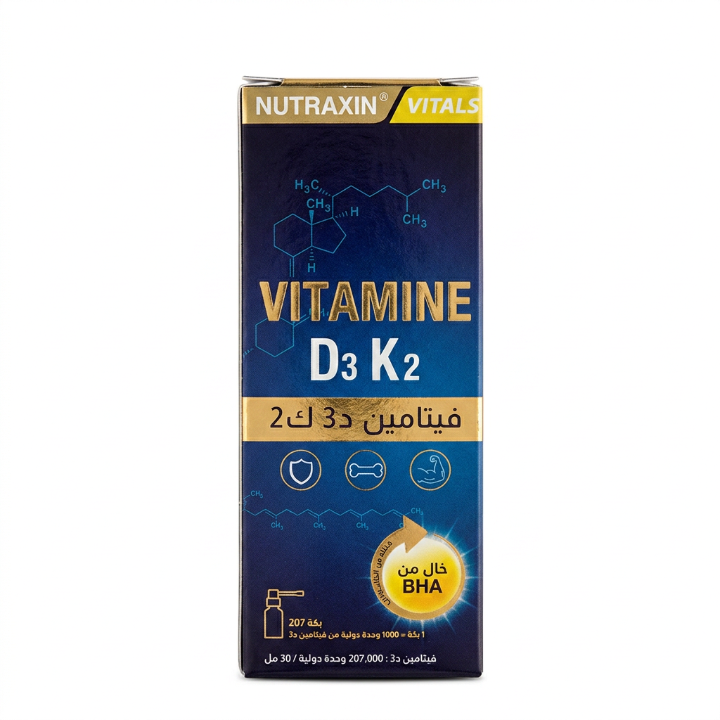 NUTRAXIN – VITAMINE D3 K2 – Soutien osseux et immunitaire – 30 ml H&O Parapharmacie - Algérie NUTRAXIN – VITAMINE D3 K2 – Soutien osseux et immunitaire – 30 ml H&O Parapharmacie - Algérie
