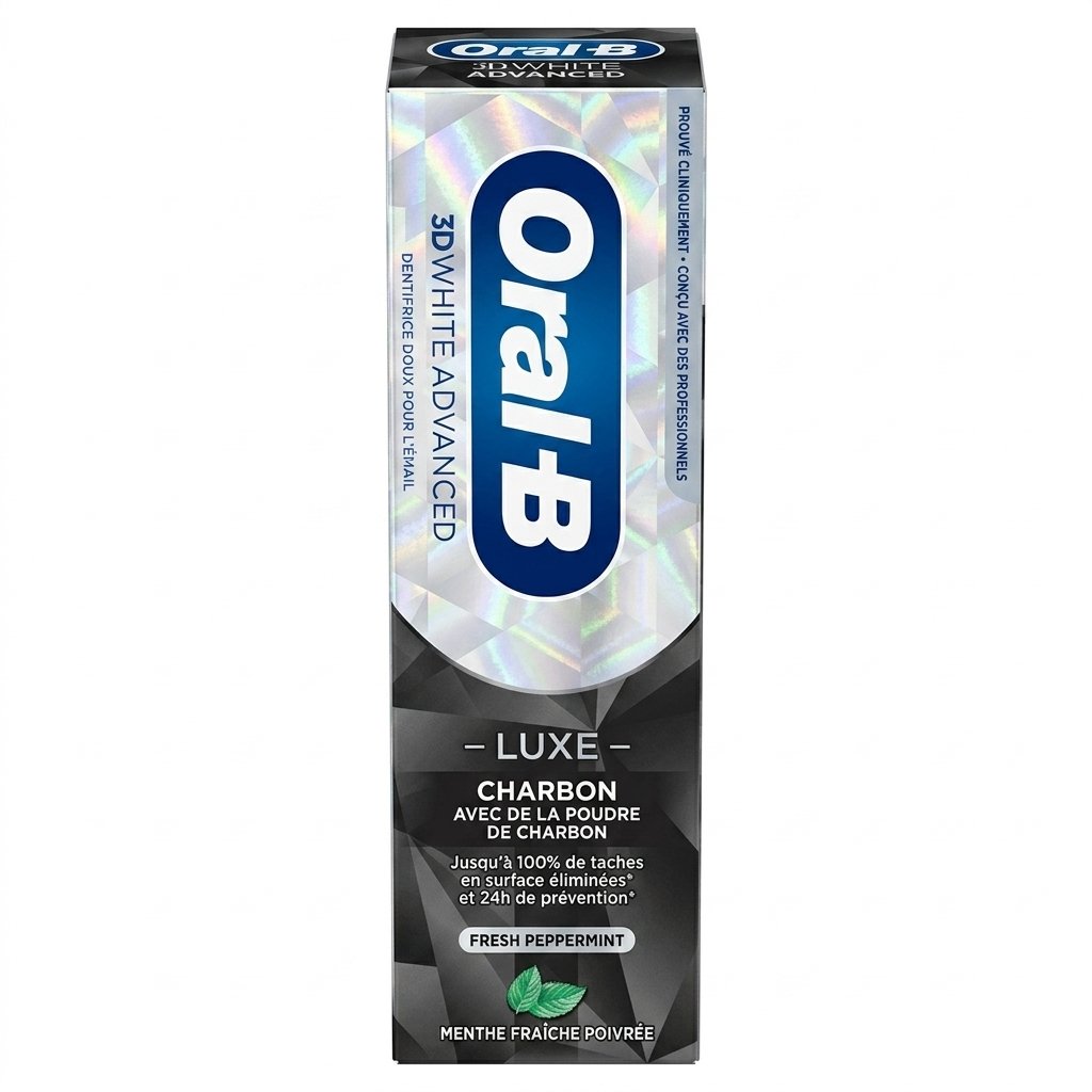 Oral-B – 3D White Advanced Luxe Charbon – Blanchiment et Protection – Non visible H&O Parapharmacie - Algérie Oral-B – 3D White Advanced Luxe Charbon – Blanchiment et Protection – Non visible H&O Parapharmacie - Algérie