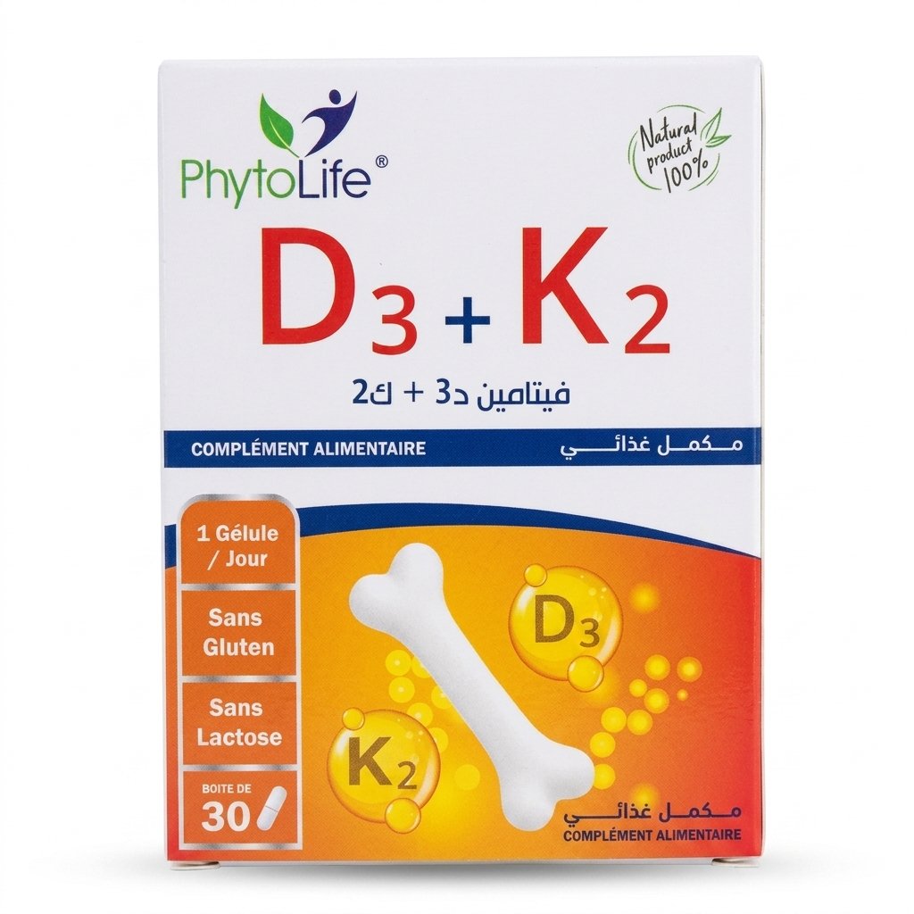 PHYTOLIFE Vitamine D3 + K2 B/30 H&O Parapharmacie - Algérie PHYTOLIFE Vitamine D3 + K2 B/30 H&O Parapharmacie - Algérie