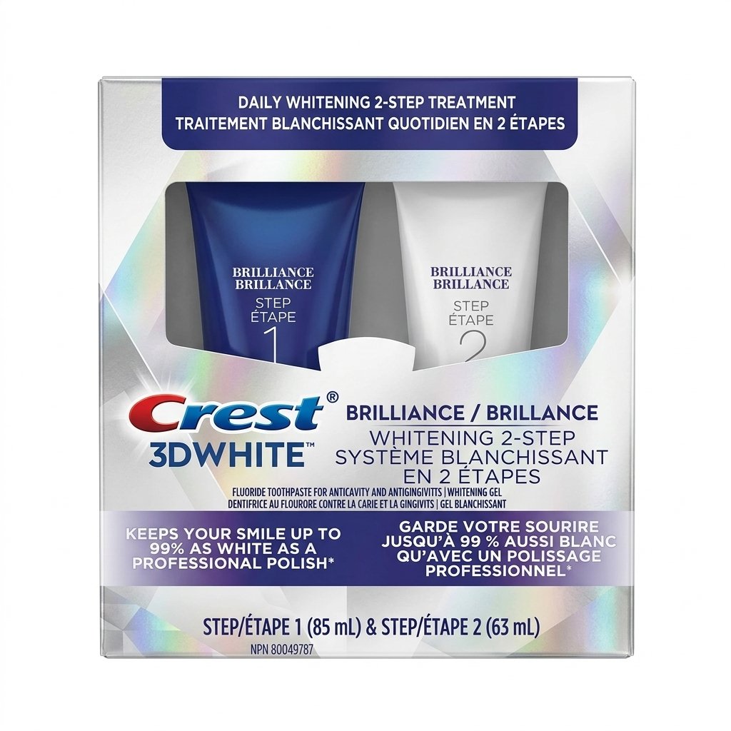 Crest – 3DWHITE Brilliance Whitening 2-Step System – Blanchiment et Brillance – 85 mL & 63 mL H&O Parapharmacie - Algérie Crest – 3DWHITE Brilliance Whitening 2-Step System – Blanchiment et Brillance – 85 mL & 63 mL H&O Parapharmacie - Algérie