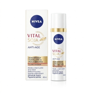 NIVEA – Vital Soja Anti-Age Soin Intensif Teinté FPS 15 Peaux Matures – Unifie et ravive le teint – 40ml H&O Parapharmacie - Algérie NIVEA – Vital Soja Anti-Age Soin Intensif Teinté FPS 15 Peaux Matures – Unifie et ravive le teint – 40ml H&O Parapharmacie - Algérie