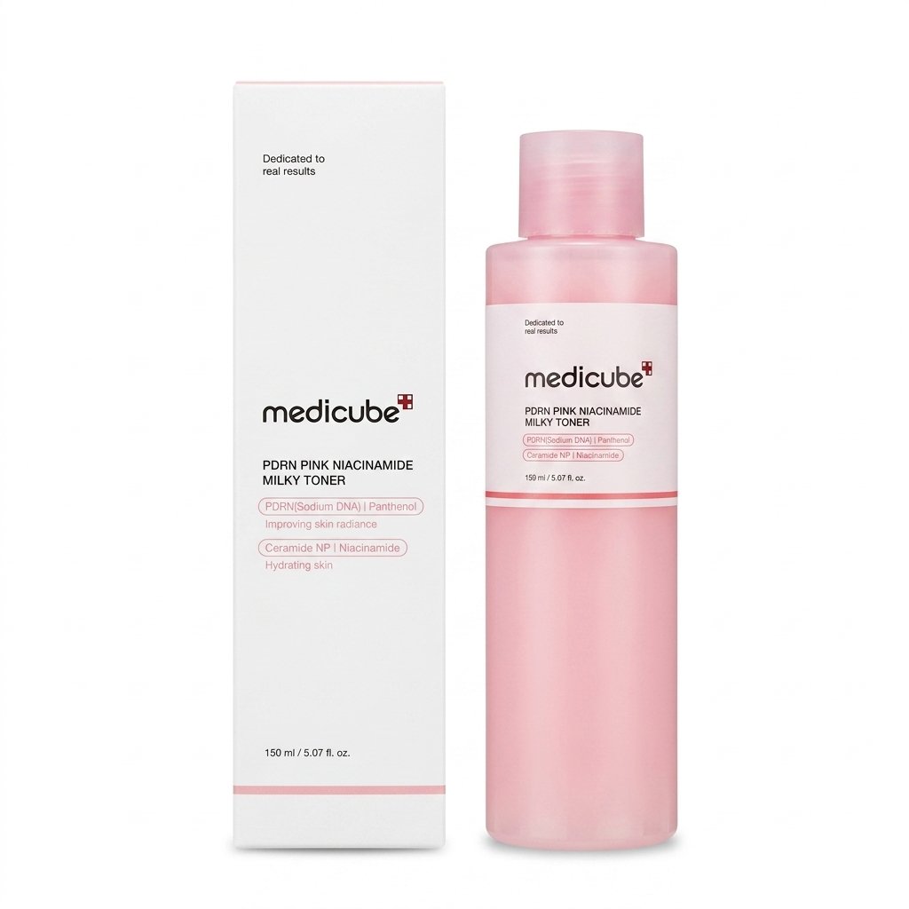 medicube – PDRN PINK NIACINAMIDE MILKY TONER – Améliore l’éclat et hydrate – 150 ml H&O Parapharmacie - Algérie medicube – PDRN PINK NIACINAMIDE MILKY TONER – Améliore l’éclat et hydrate – 150 ml H&O Parapharmacie - Algérie