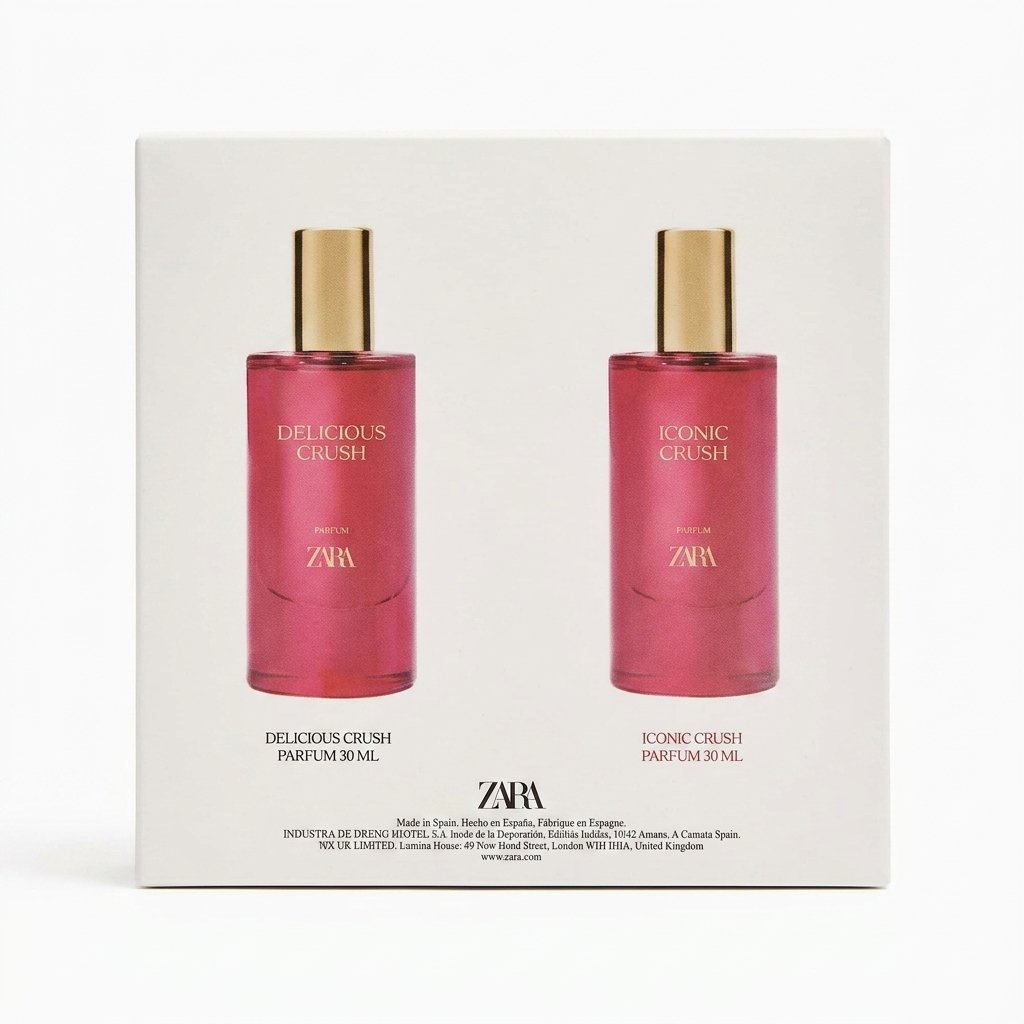 ZARA – Delicious Crush & Iconic Crush – Coffret Parfum Floral Fruité – 2×50 ML H&O Parapharmacie - Algérie ZARA – Delicious Crush & Iconic Crush – Coffret Parfum Floral Fruité – 2×50 ML H&O Parapharmacie - Algérie