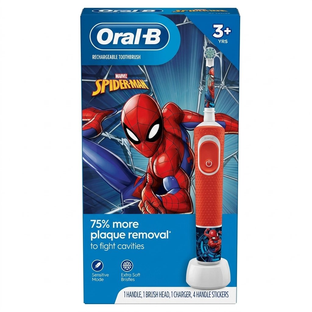 Oral-B – Brosse à dents rechargeable Marvel Spider-Man – Nettoyage en profondeur pour enfants – Non visible H&O Parapharmacie - Algérie Oral-B – Brosse à dents rechargeable Marvel Spider-Man – Nettoyage en profondeur pour enfants – Non visible H&O Parapharmacie - Algérie