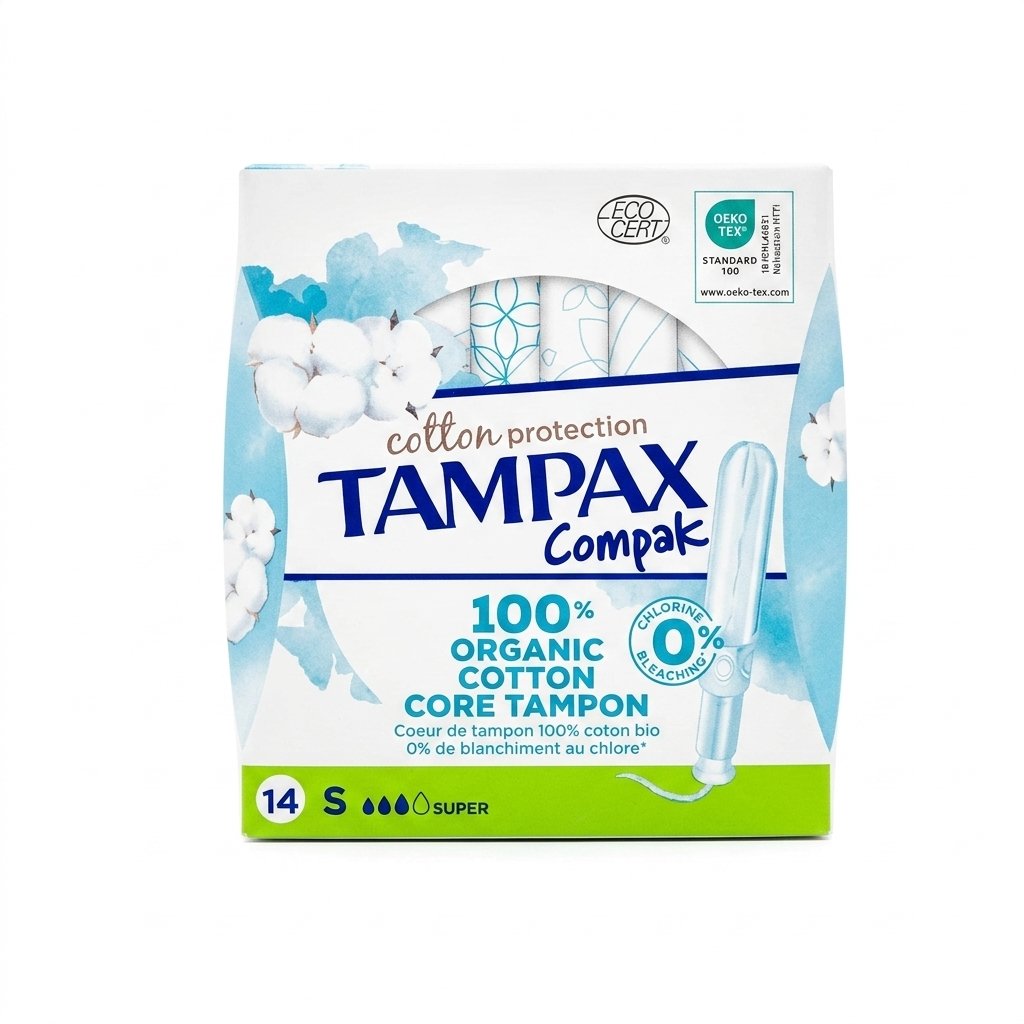 Tampax – Compak 100% Organic Cotton Core Tampon – Protection et Confort Naturel – 14 tampons H&O Parapharmacie - Algérie Tampax – Compak 100% Organic Cotton Core Tampon – Protection et Confort Naturel – 14 tampons H&O Parapharmacie - Algérie