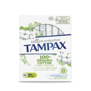 Tampax – Cotton Protection Organic Cotton Core Tampon – Protection 100% Coton Bio – 16 tampons H&O Parapharmacie - Algérie
