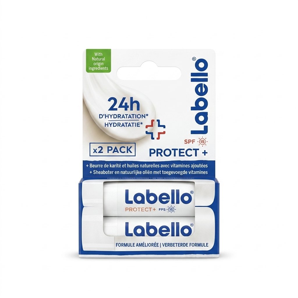 Labello – Protect+ – Hydratation longue durée et protection SPF 15 – 2 x 4.8g5 H&O Parapharmacie - Algérie Labello – Protect+ – Hydratation longue durée et protection SPF 15 – 2 x 4.8g5 H&O Parapharmacie - Algérie