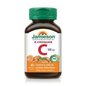 Jamieson – Vitamine C à Croquer Orange Acidulée Naturelle – Soutien immunitaire – 45 comprimés H&O Parapharmacie - Algérie