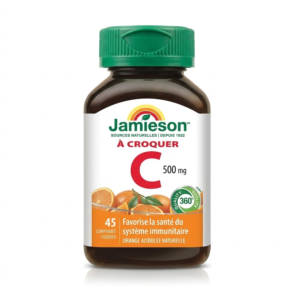 Jamieson – Vitamine C à Croquer Orange Acidulée Naturelle – Soutien immunitaire – 45 comprimés H&O Parapharmacie - Algérie Jamieson – Vitamine C à Croquer Orange Acidulée Naturelle – Soutien immunitaire – 45 comprimés H&O Parapharmacie - Algérie