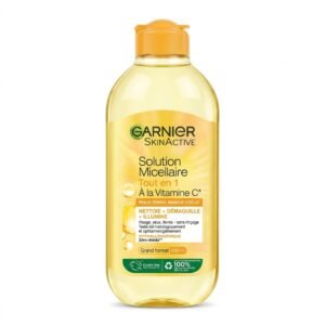Garnier – Solution Micellaire Tout en 1 À la Vitamine C* – Nettoie, démaquille et illumine – 400 ml