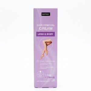 sence™ – HAIR REMOVAL CREAM LEGS & BODY – Élimination rapide et douce des poils – 1 Tube + 1 Spatula