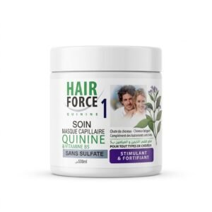 HAIR FORCE 1 – SOIN MASQUE CAPILLAIRE QUININE & VITAMINE B5 SANS SULFATE – Stimulant & Fortifiant – 500ml H&O Parapharmacie - Algérie