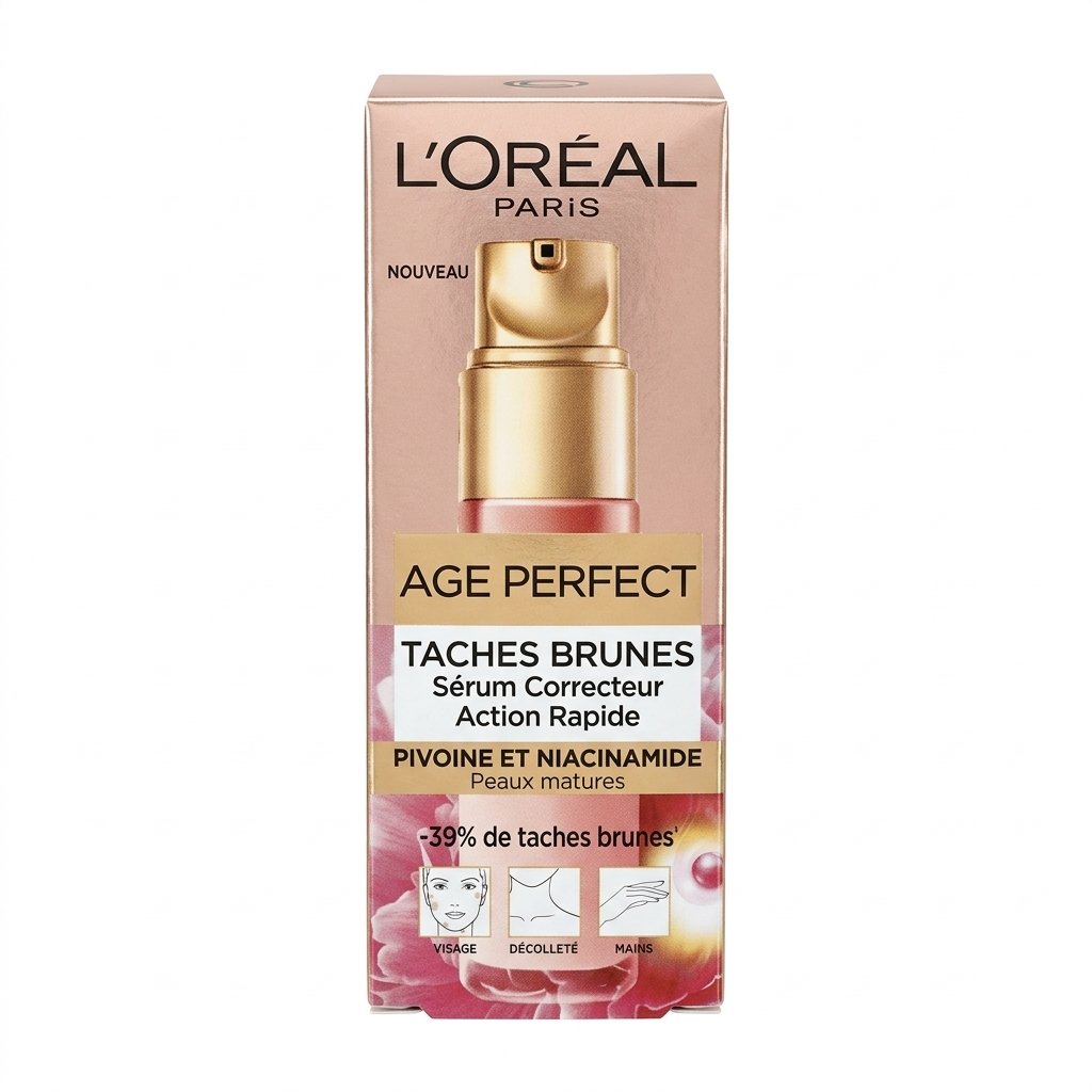 L’Oréal Paris – Age Perfect Sérum Correcteur Taches Brunes Action Rapide – Réduction des taches brunes – Non visible H&O Parapharmacie - Algérie L’Oréal Paris – Age Perfect Sérum Correcteur Taches Brunes Action Rapide – Réduction des taches brunes – Non visible H&O Parapharmacie - Algérie